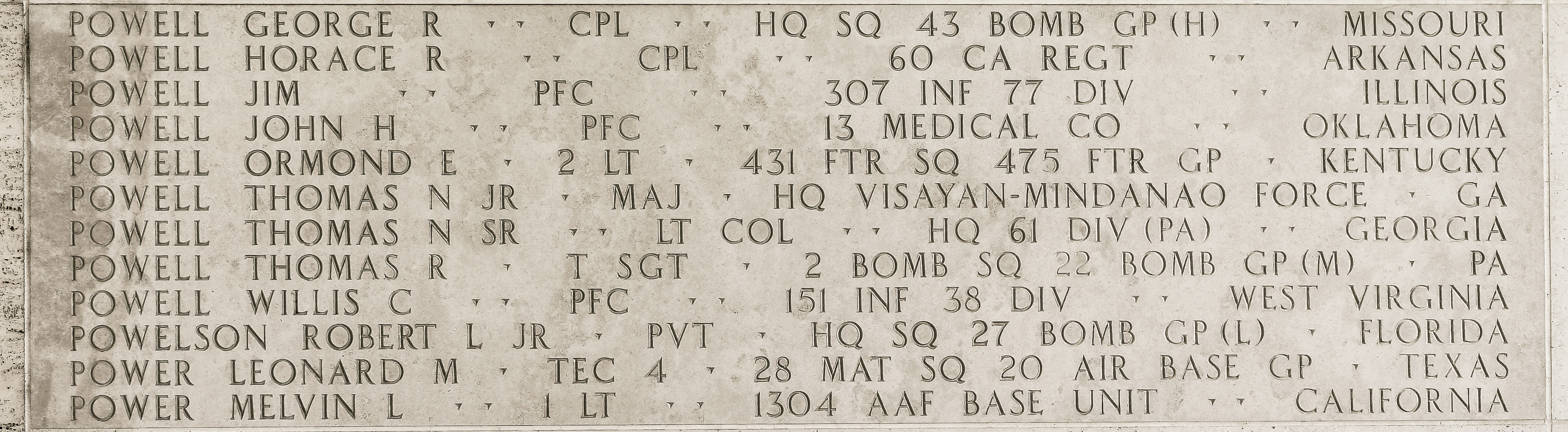 Willis C. Powell, Private First Class